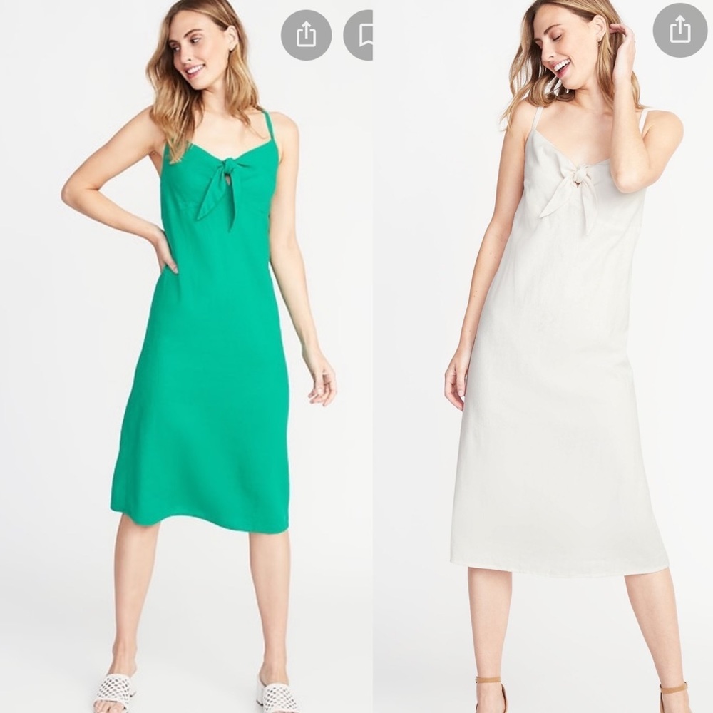 BUNDLE - 2 NWT Linen Dresses - Green and White